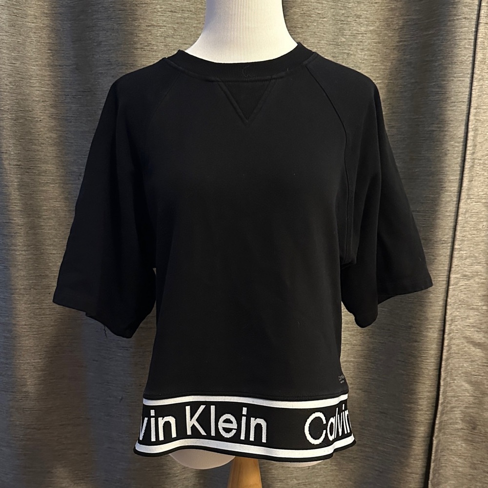 Calvin Klein Black Sweatshirt with Logo Hem